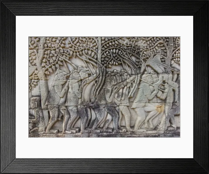 Framed Print : Bas-relief carvings in Bayon Temple in Angkor Thom, Angkor, UNESCO World Heritage Site, Siem Reap Province, Cambodia, Indochina, Southeast Asia, Asia Framed Print : Bas-relief carvings in Bayon Temple in Angkor Thom, Angkor, UNESCO World Heritage Site, Siem Reap Province, Cambodia, Indochina, Southeast Asia, Asia