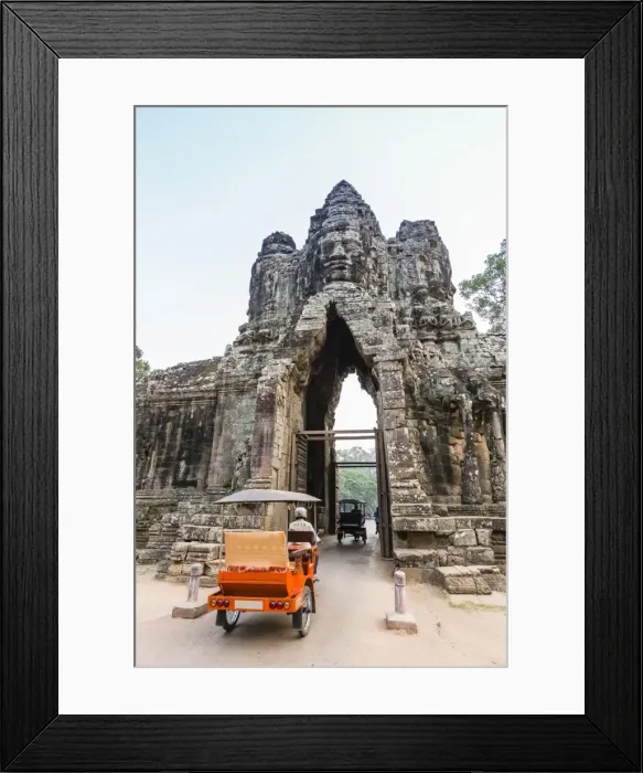 Framed Print : Tuk-tuks driving through the South Gate at Angkor Thom, Angkor, UNESCO World Heritage Site, Siem Reap Province, Cambodia, Indochina, Southeast Asia, Asia Framed Print : Tuk-tuks driving through the South Gate at Angkor Thom, Angkor, UNESCO World Heritage Site, Siem Reap Province, Cambodia, Indochina, Southeast Asia, Asia