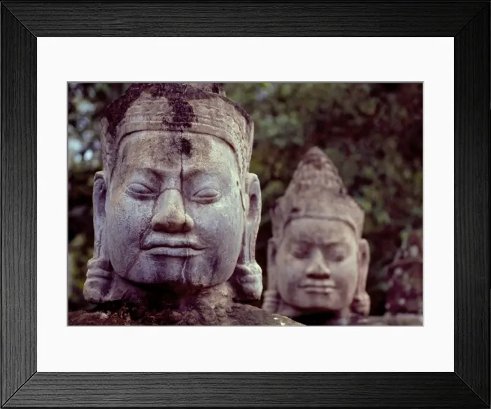 Framed Print : Carved stone statues aligned at South Gate to Angkor Thom, Angkor, UNESCO World Heritage Site, Cambodia, Southeast Asia, Asia Framed Print : Carved stone statues aligned at South Gate to Angkor Thom, Angkor, UNESCO World Heritage Site, Cambodia, Southeast Asia, Asia