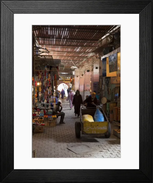 Framed Print : People in traditional dress walking through the souks, Marrakech, Morocco, North Africa, Africa Framed Print : People in traditional dress walking through the souks, Marrakech, Morocco, North Africa, Africa