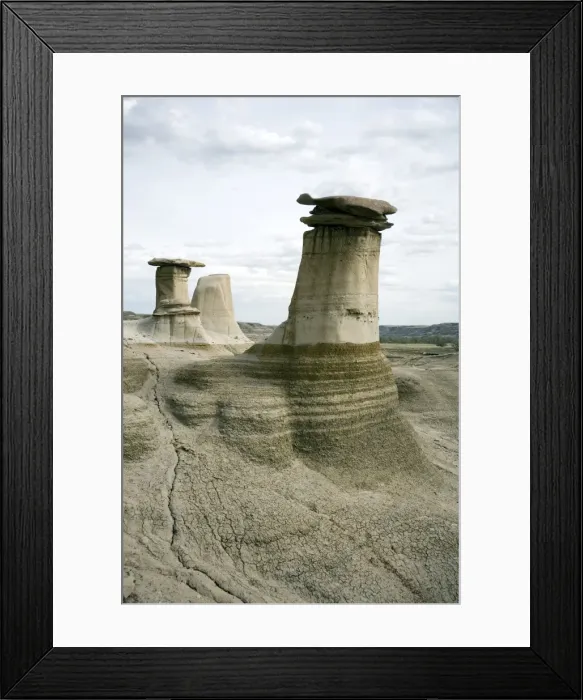 Framed Print : Hoodoos, limestone features, Badlands, Drumheller area, Alberta, Canada, North America Framed Print : Hoodoos, limestone features, Badlands, Drumheller area, Alberta, Canada, North America