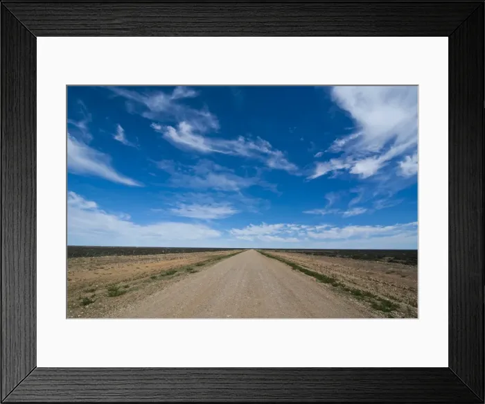 Framed Print : Gravel road through the desert of Patagonia, Chile, South America Framed Print : Gravel road through the desert of Patagonia, Chile, South America