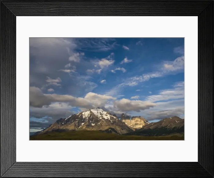 Framed Print : Early morning light on the towers of the Torres del Paine National Park, Patagonia, Chile, South America Framed Print : Early morning light on the towers of the Torres del Paine National Park, Patagonia, Chile, South America