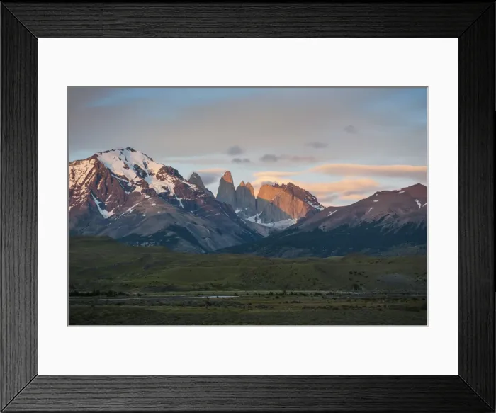 Framed Print : Early morning light over the Torres del Paine National Park, Patagonia, Chile, South America Framed Print : Early morning light over the Torres del Paine National Park, Patagonia, Chile, South America