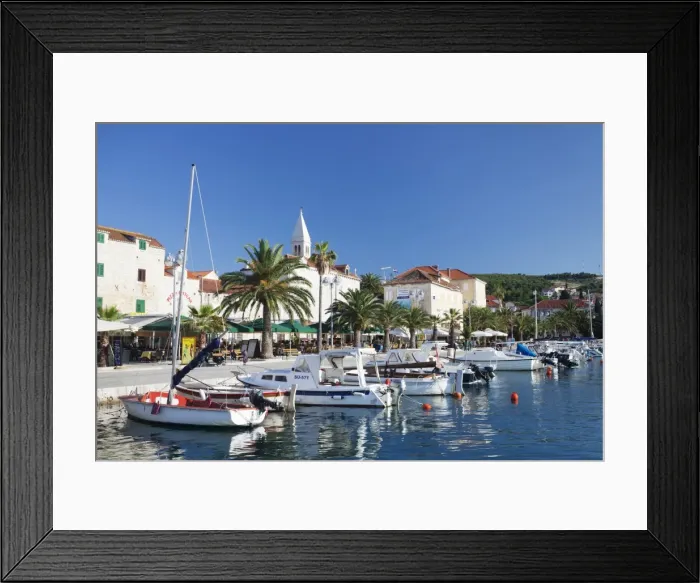 Framed Print : Sailing boats in the harbour, Supertar, Brac Island, Dalmatia, Croatia, Europe Framed Print : Sailing boats in the harbour, Supertar, Brac Island, Dalmatia, Croatia, Europe