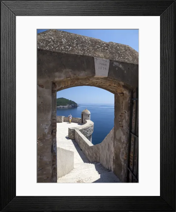 Framed Print : City walls and view over the sea, Old City, UNESCO World Heritage Site, Dubrovnik, Dalmatian Coast, Croatia, Europe Framed Print : City walls and view over the sea, Old City, UNESCO World Heritage Site, Dubrovnik, Dalmatian Coast, Croatia, Europe