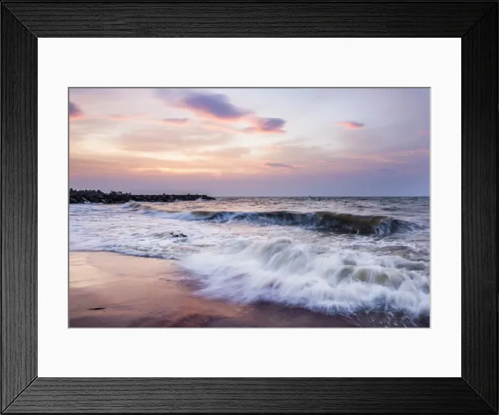 Framed Print : Waves crashing on Negombo Beach at sunset, West Coast of Sri Lanka, Asia Framed Print : Waves crashing on Negombo Beach at sunset, West Coast of Sri Lanka, Asia