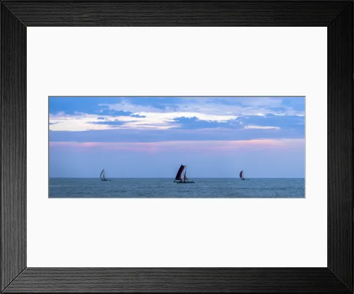Framed Print : Negombo, traditional outrigger fishing boats (oruva) returning at sunrise to Negombo fishing market, Sri Lanka, Asia Framed Print : Negombo, traditional outrigger fishing boats (oruva) returning at sunrise to Negombo fishing market, Sri Lanka, Asia