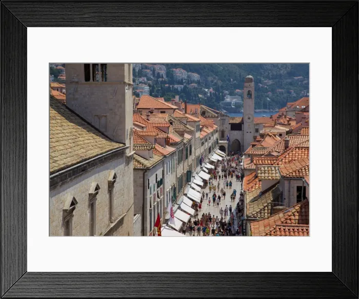 Framed Print : View of Stradun from Walls, Old Town, UNESCO World Heritage Site, Dubrovnik, Dalmatian Coast, Croatia, Europe Framed Print : View of Stradun from Walls, Old Town, UNESCO World Heritage Site, Dubrovnik, Dalmatian Coast, Croatia, Europe