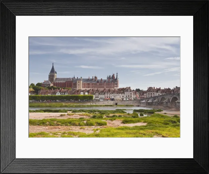Framed Print : The town of Gien in front of the River Loire, Loiret, Centre, France, Europe Framed Print : The town of Gien in front of the River Loire, Loiret, Centre, France, Europe