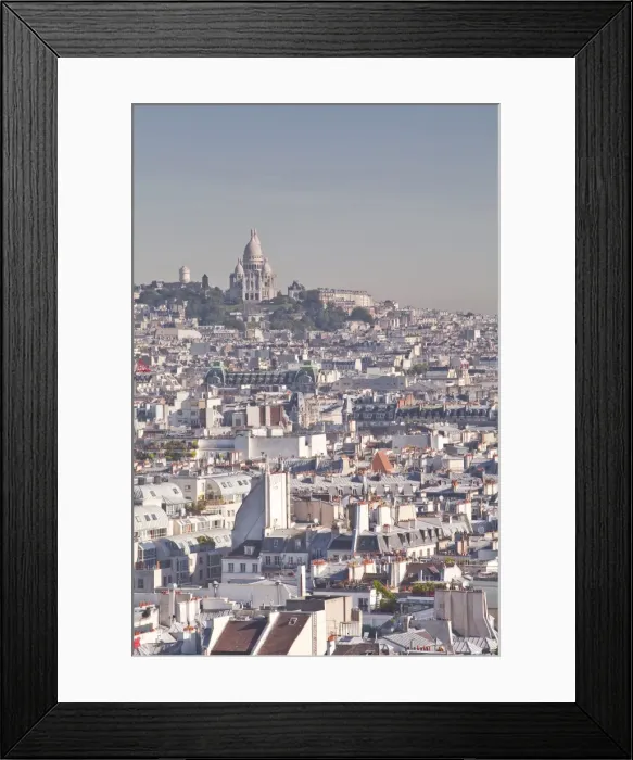 Framed Print : Looking over the rooftops of Paris to Sacre Coeur, Paris, France, Europe Framed Print : Looking over the rooftops of Paris to Sacre Coeur, Paris, France, Europe