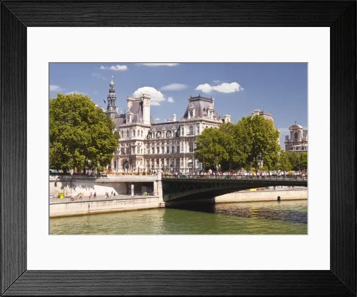 Framed Print : Pont d Arcole and Hotel de Ville, Paris, France, Europe Framed Print : Pont d Arcole and Hotel de Ville, Paris, France, Europe