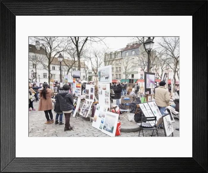 Framed Print : Paintings for sale in the Place du Tertre, Montmartre, Paris, Ile de France, France, Europe Framed Print : Paintings for sale in the Place du Tertre, Montmartre, Paris, Ile de France, France, Europe