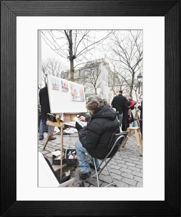 Framed Print : Painter at the art market at Place du Tertre, Montmartre, Paris, Ile de France, France, Europe Framed Print : Painter at the art market at Place du Tertre, Montmartre, Paris, Ile de France, France, Europe