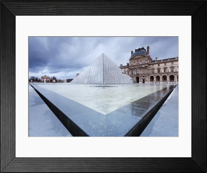 Framed Print : Louvre Museum and pyramid, Paris, Ile de France, France, Europe Framed Print : Louvre Museum and pyramid, Paris, Ile de France, France, Europe
