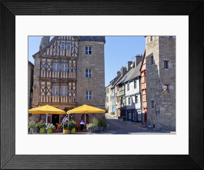 Framed Print : Colombage houses, Treguier, Brittany, France, Europe Framed Print : Colombage houses, Treguier, Brittany, France, Europe