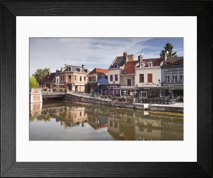 Framed Print : Shops and houses in the Saint Leu district of Amiens, Somme, Picardy, France, Europe Framed Print : Shops and houses in the Saint Leu district of Amiens, Somme, Picardy, France, Europe