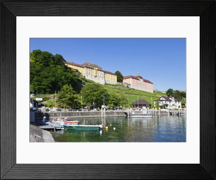 Framed Print : Meersburg port, new castle and state vineyards, Meersburg, Lake Constance, Baden Wurttemberg, Germany, Europe Framed Print : Meersburg port, new castle and state vineyards, Meersburg, Lake Constance, Baden Wurttemberg, Germany, Europe