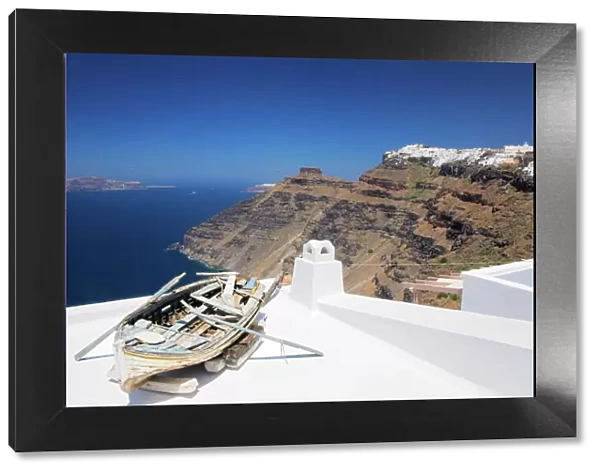 View from Firostefani to Imerovigli, Santorini, Cyclades, Aegean Sea, Greek Islands, Greece, Europe