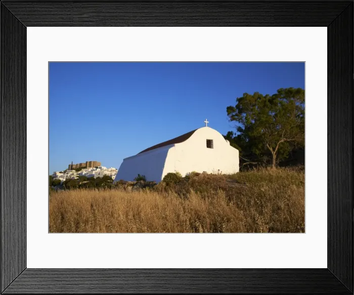 Framed Print : Distant view of Agios Ioanis Theologos (Monastery of St. John the Theologian), UNESCO World Heritage Site, Patmos, Dodecanese, Greek Islands, Greece, Europe Framed Print : Distant view of Agios Ioanis Theologos (Monastery of St. John the Theologian), UNESCO World Heritage Site, Patmos, Dodecanese, Greek Islands, Greece, Europe