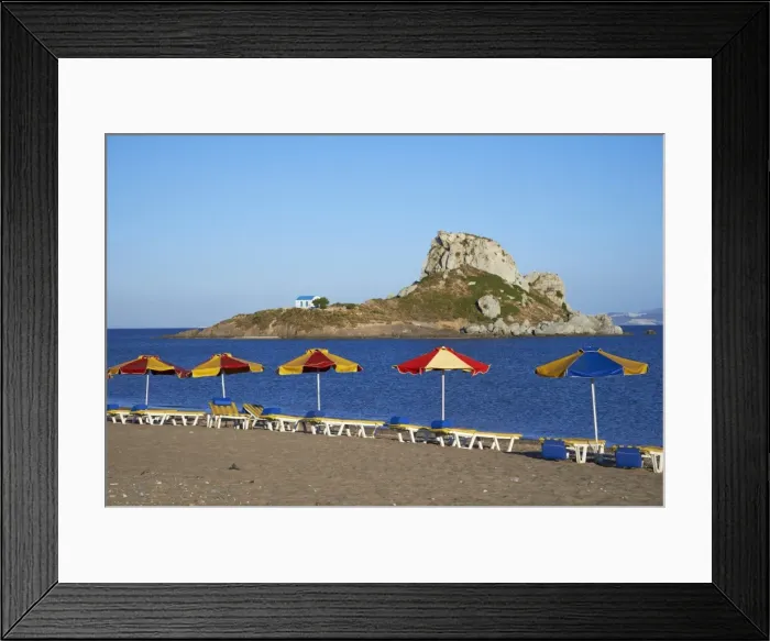 Framed Print : Beach on Kefalos Bay looking out to Kastri Island, Kos, Dodecanese, Greek Islands, Greece, Europe Framed Print : Beach on Kefalos Bay looking out to Kastri Island, Kos, Dodecanese, Greek Islands, Greece, Europe