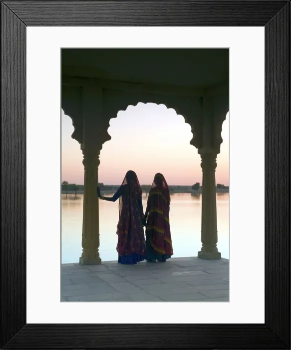 Framed Print : Women In Traditional Dress, Jaisalmer, Western Rajasthan, India