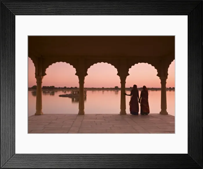 Framed Print : Women In Traditional Dress, Jaisalmer, Western Rajasthan, India