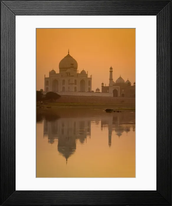 Framed Print : Taj Mahal reflected in the Yamuna River at sunset, UNESCO World Heritage Site, Agra, Uttar Pradesh, India, Asia Framed Print : Taj Mahal reflected in the Yamuna River at sunset, UNESCO World Heritage Site, Agra, Uttar Pradesh, India, Asia