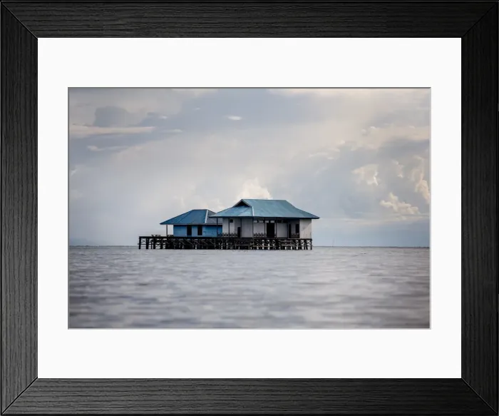 Framed Print : A house over the ocean, Togian Islands, Sulawesi, Indonesia, Southeast Asia, Asia Framed Print : A house over the ocean, Togian Islands, Sulawesi, Indonesia, Southeast Asia, Asia