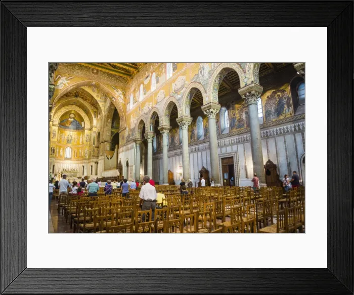 Framed Print : Interior of Monreale Cathedral (Duomo di Monreale) at Monreale, near Palermo, Sicily, Italy, Europe Framed Print : Interior of Monreale Cathedral (Duomo di Monreale) at Monreale, near Palermo, Sicily, Italy, Europe