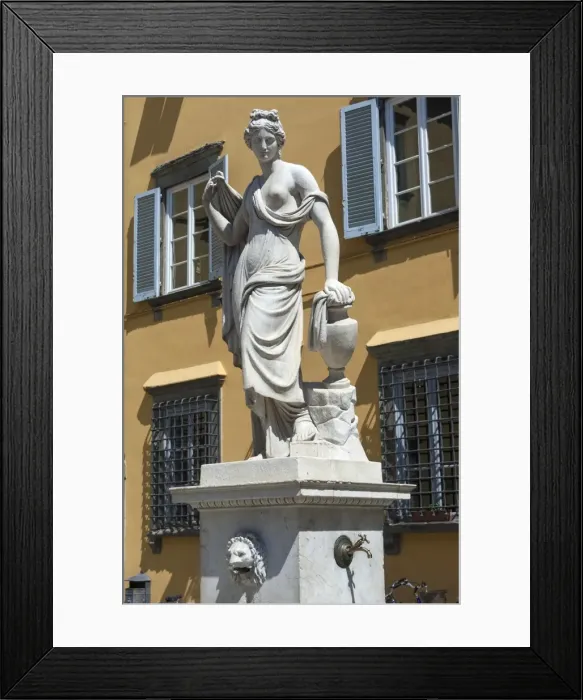 Framed Print : Freshwater fountain in the Piazza San salvatore, Lucca, Tuscany, Italy, Europe Framed Print : Freshwater fountain in the Piazza San salvatore, Lucca, Tuscany, Italy, Europe