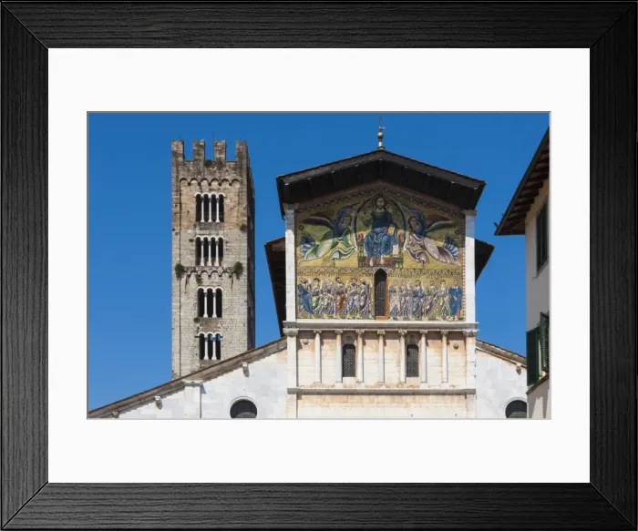 Framed Print : Painted panel above the entrance, San Frediano, Lucca, Tuscany, Italy, Europe Framed Print : Painted panel above the entrance, San Frediano, Lucca, Tuscany, Italy, Europe