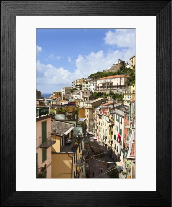 Framed Print : Rooftops above Via Colombo in Riomaggiore, Cinque Terre, UNESCO World Heritage Site, Liguria, Italy, Europe Framed Print : Rooftops above Via Colombo in Riomaggiore, Cinque Terre, UNESCO World Heritage Site, Liguria, Italy, Europe