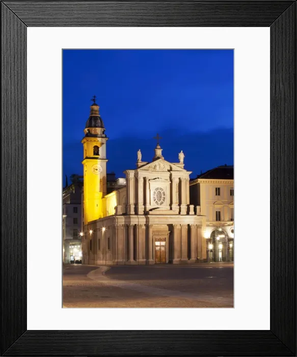 Framed Print : San Carlo Church at dusk, Turin, Piedmont, Italy, Europe Framed Print : San Carlo Church at dusk, Turin, Piedmont, Italy, Europe