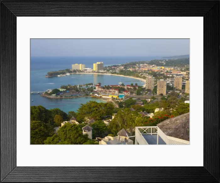 Framed Print : Elevated view over city and coastline, Ocho Rios, Jamaica, West Indies, Caribbean, Central America Framed Print : Elevated view over city and coastline, Ocho Rios, Jamaica, West Indies, Caribbean, Central America