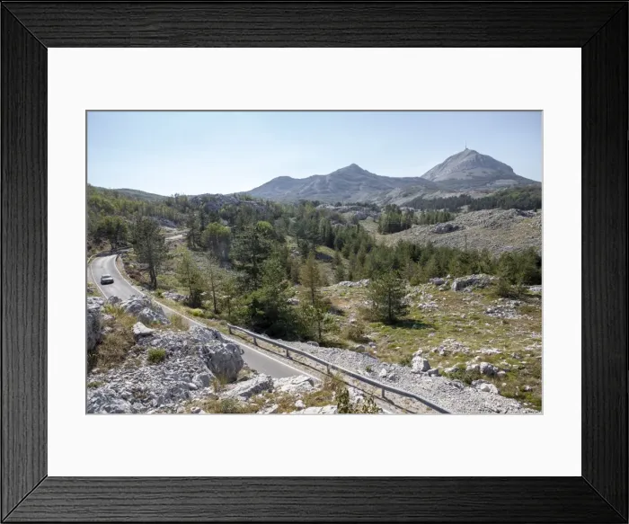 Framed Print : Views of Lovcen National Park with Njegoss Mausoleum in the distance, Montenegro, Europe Framed Print : Views of Lovcen National Park with Njegoss Mausoleum in the distance, Montenegro, Europe