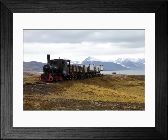 Framed Print : Coal trucks and locomotive preserved as a monument at Ny Alesund, Svalbard, Norway, Scandinavia, Europe Framed Print : Coal trucks and locomotive preserved as a monument at Ny Alesund, Svalbard, Norway, Scandinavia, Europe