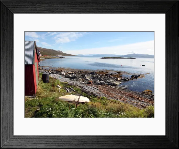 Framed Print : Boat house and slip. Helgoy, Kvalsund, North Norway, Norway, Scandinavia, Europe Framed Print : Boat house and slip. Helgoy, Kvalsund, North Norway, Norway, Scandinavia, Europe
