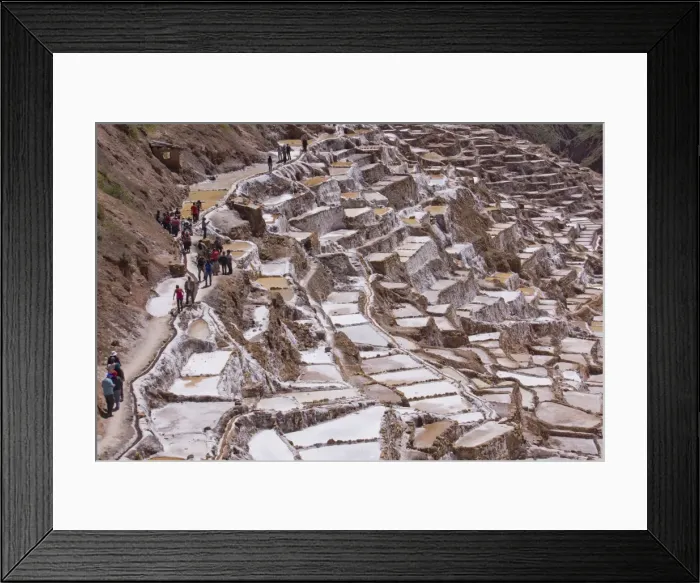Framed Print : The salt mines of Las Salinas de Maras, where each little plot is individually owned, Peru, South America Framed Print : The salt mines of Las Salinas de Maras, where each little plot is individually owned, Peru, South America