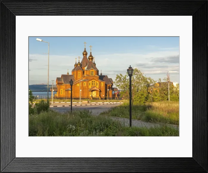 Framed Print : Orthodox Cathedral of the Holy Trinity, Siberian city Anadyr, Chukotka Province, Russian Far East, Eurasia