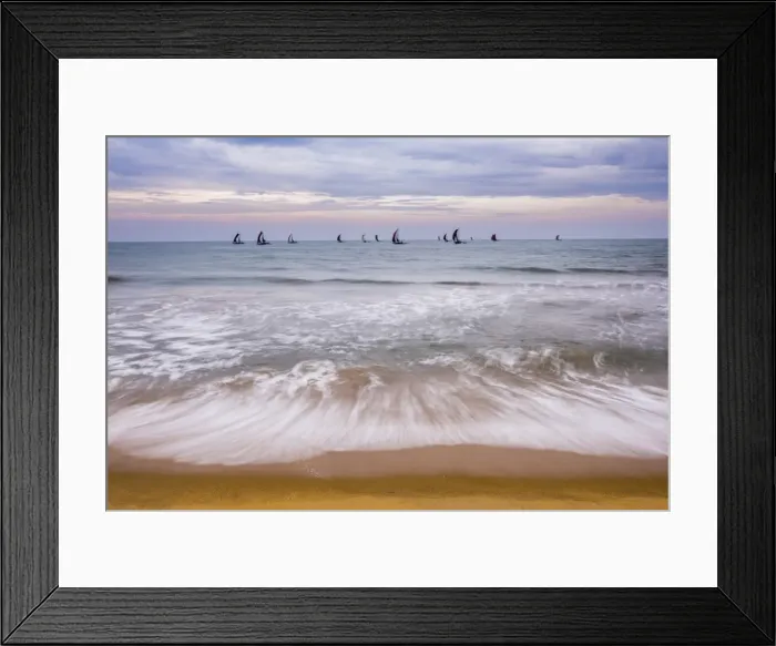 Framed Print : Negombo, traditional outrigger fishing boats (oruva) returning at sunrise to Negombo fishing market, Sri Lanka, Asia Framed Print : Negombo, traditional outrigger fishing boats (oruva) returning at sunrise to Negombo fishing market, Sri Lanka, Asia