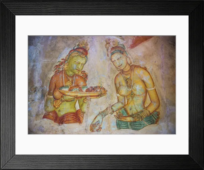 Framed Print : Apsara Frescoes on Mirror Wall at Sigiriya Rock Fortress, UNESCO World Heritage Site, Sri Lanka, Asia Framed Print : Apsara Frescoes on Mirror Wall at Sigiriya Rock Fortress, UNESCO World Heritage Site, Sri Lanka, Asia