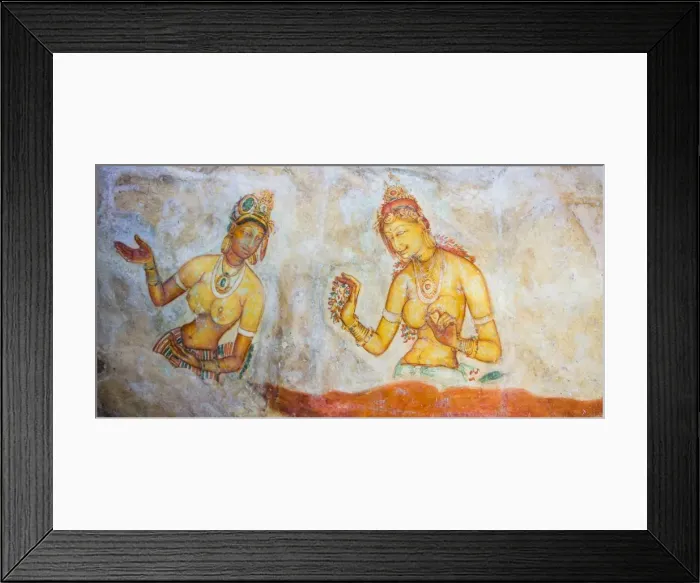 Framed Print : Apsara Frescoes on Mirror Wall at Sigiriya Rock Fortress, UNESCO World Heritage Site, Sri Lanka, Asia Framed Print : Apsara Frescoes on Mirror Wall at Sigiriya Rock Fortress, UNESCO World Heritage Site, Sri Lanka, Asia