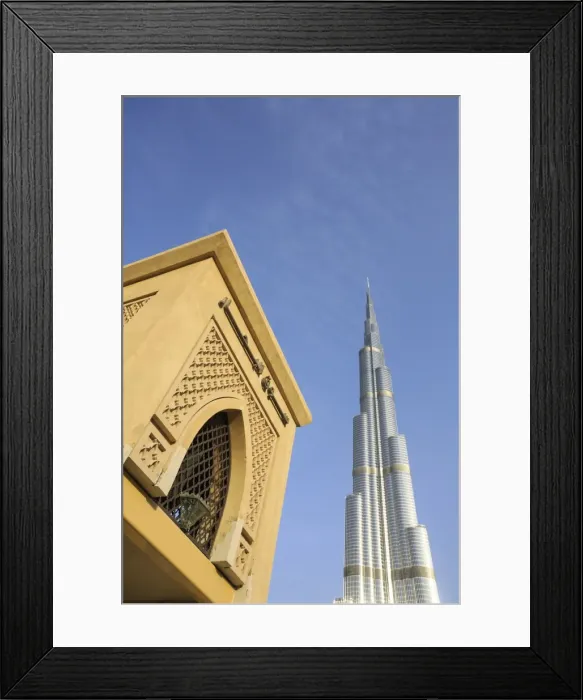 Framed Print : Burj Khalifa and Souk Al Bahar, Dubai, United Arab Emirates, Middle East Framed Print : Burj Khalifa and Souk Al Bahar, Dubai, United Arab Emirates, Middle East
