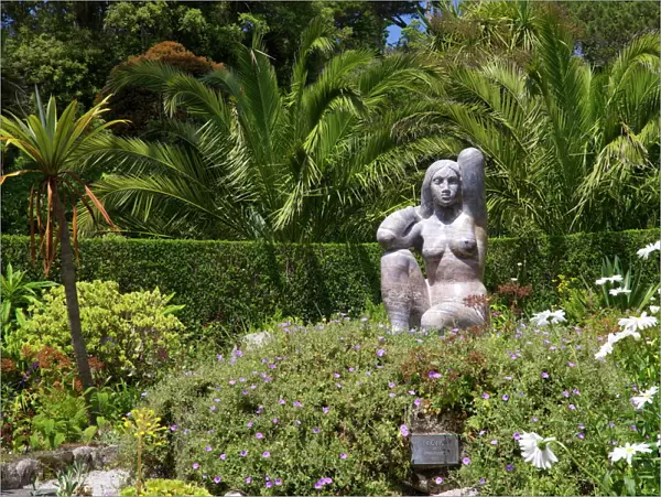 Gaia sculpture by David Wynne, Abbey Gardens, Isle of Tresco, Isles of Scilly, United Kingdom, Europe