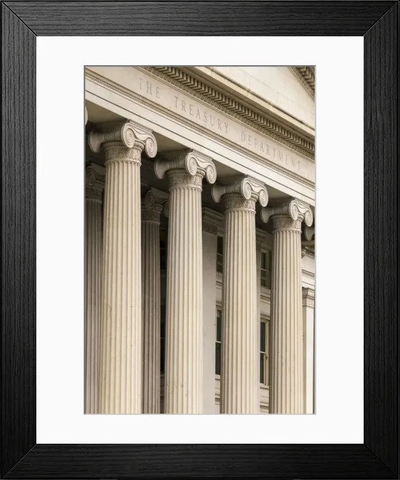 Framed Print : The Treasury Department building in Washington, D. C. United States of America, North America Framed Print : The Treasury Department building in Washington, D. C. United States of America, North America