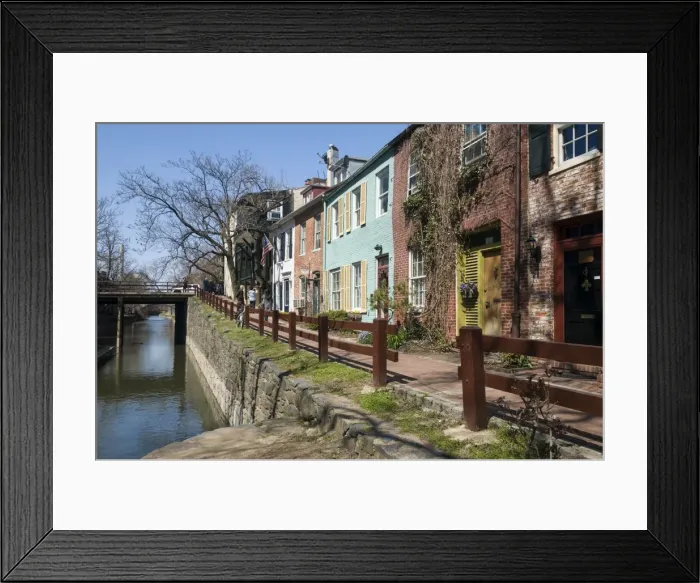 Framed Print : Old houses along the C&O Canal, Georgetown, Washington, D. C. United States of America, North America Framed Print : Old houses along the C&O Canal, Georgetown, Washington, D. C. United States of America, North America