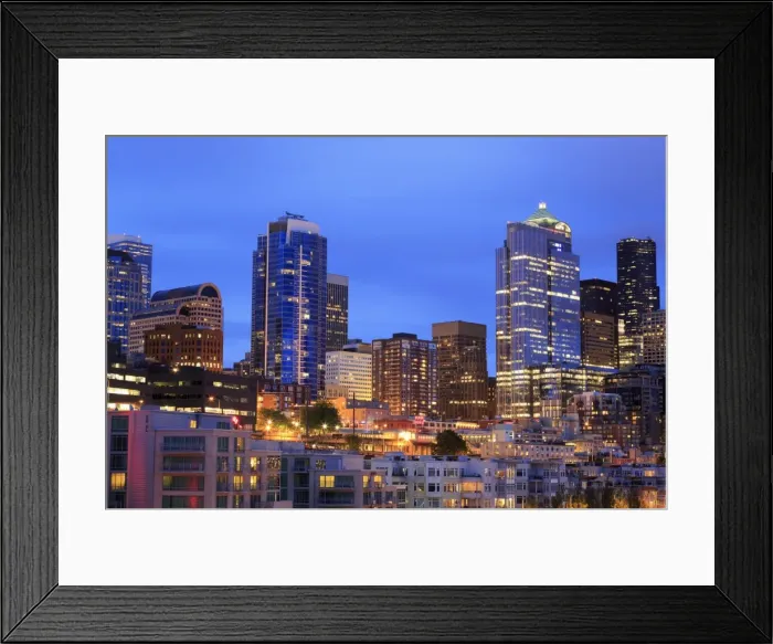 Framed Print : Seattle skyline, Washington State, United States of America, North America Framed Print : Seattle skyline, Washington State, United States of America, North America