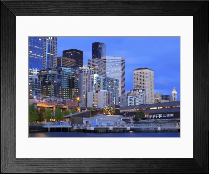Framed Print : Seattle skyline, Washington State, United States of America, North America Framed Print : Seattle skyline, Washington State, United States of America, North America