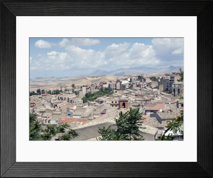 Framed Print : View of the town of Corleone, Sicily, Italy, Europe Framed Print : View of the town of Corleone, Sicily, Italy, Europe